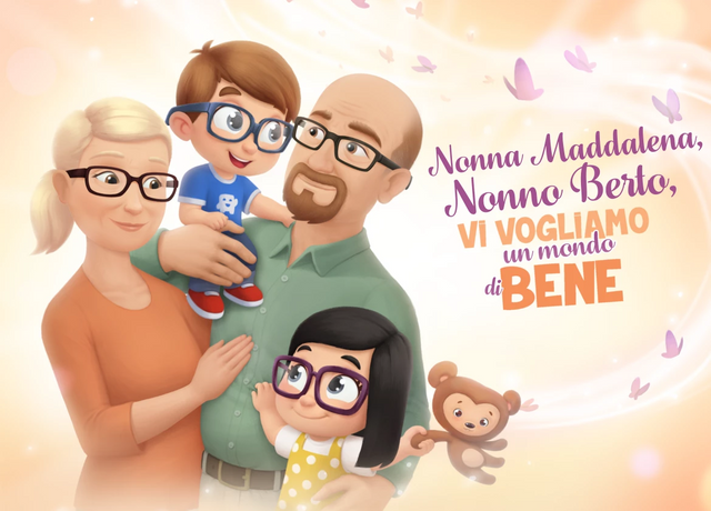 Nonno Berto, Nonna Maddalena, vi vogliamo un mondo di bene