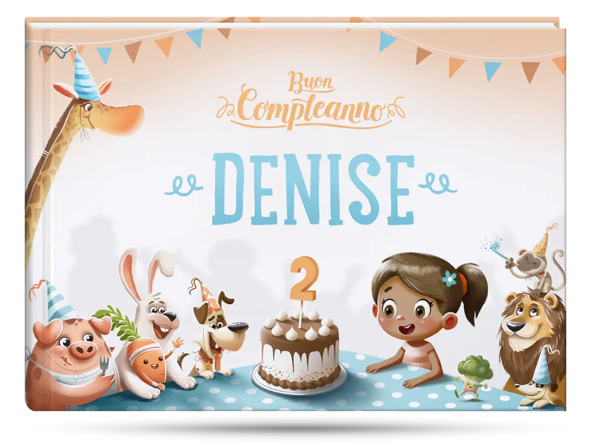 La copertina del libro di compleanno personalizzato di Urrà Eroi, perfetto come regalo per il secondo compleanno.