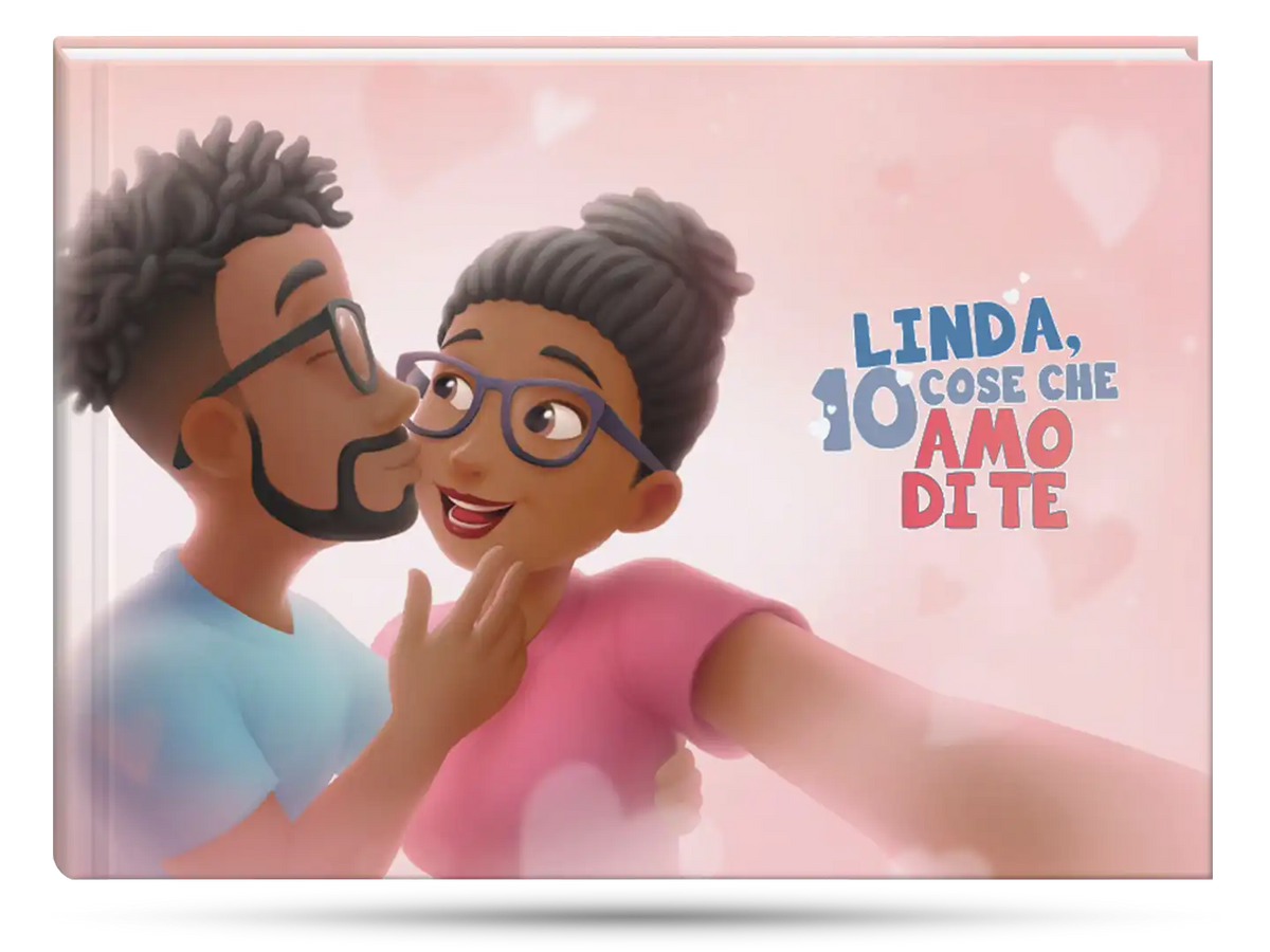 La copertina per il libro personalizzato per le coppie da Urrà Eroi. 