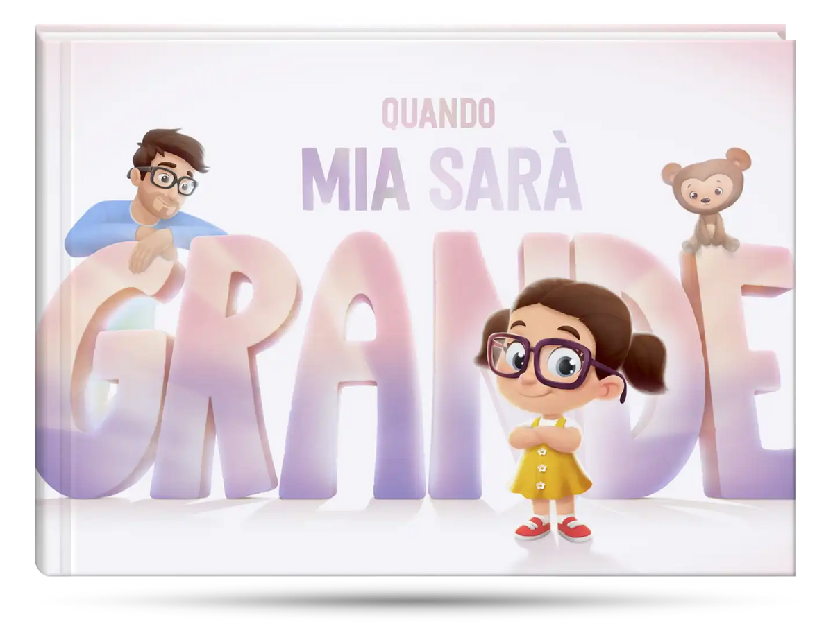 Libro personalizzato per Papa e una bambina sul futuro.