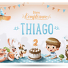La copertina del libro di compleanno personalizzato dove il tuo bambino compie due anni con i nostri libri di storie personalizzati per bambini piccoli.