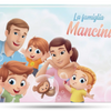 La copertina del libro personalizzato per le famiglie con mamma, papà e 3 bimbi di Urrà Eroi.
