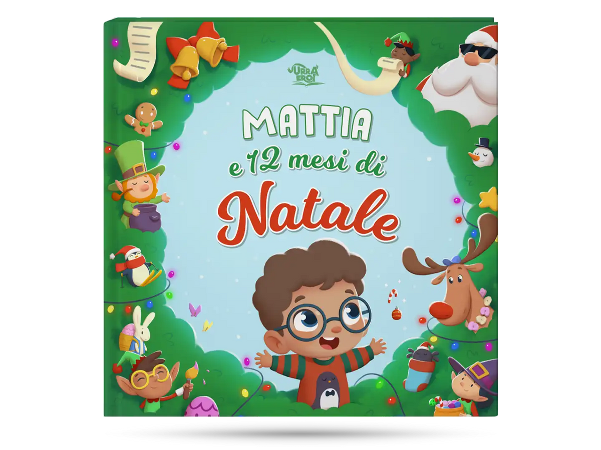 La copertina del libro personalizzato di Natale per ragazzi.