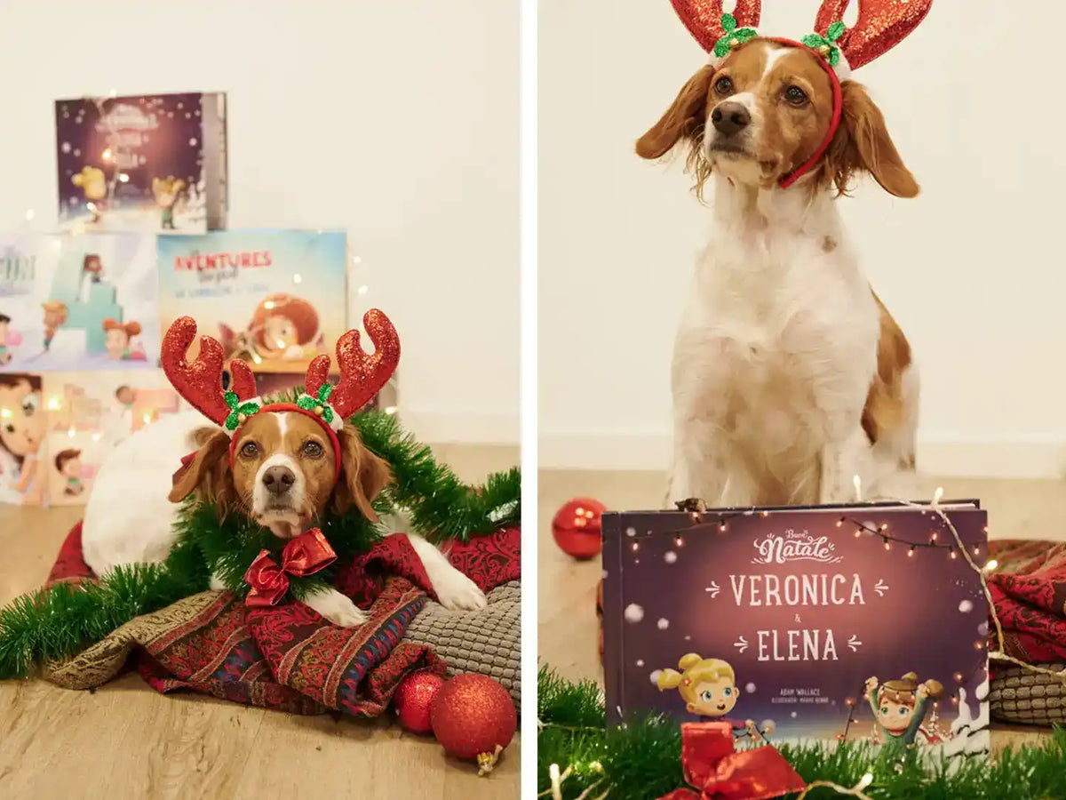 Un cane e il miglior regalo di Natale per due bambini di Urrà Eroi, un libro su misura. 