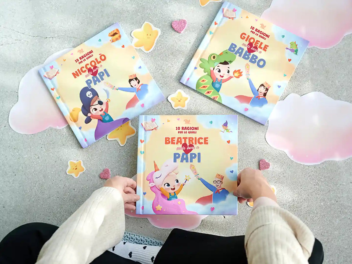 Libri personalizzati super carini per bambini piccoli e papà per la Festa del Papà.