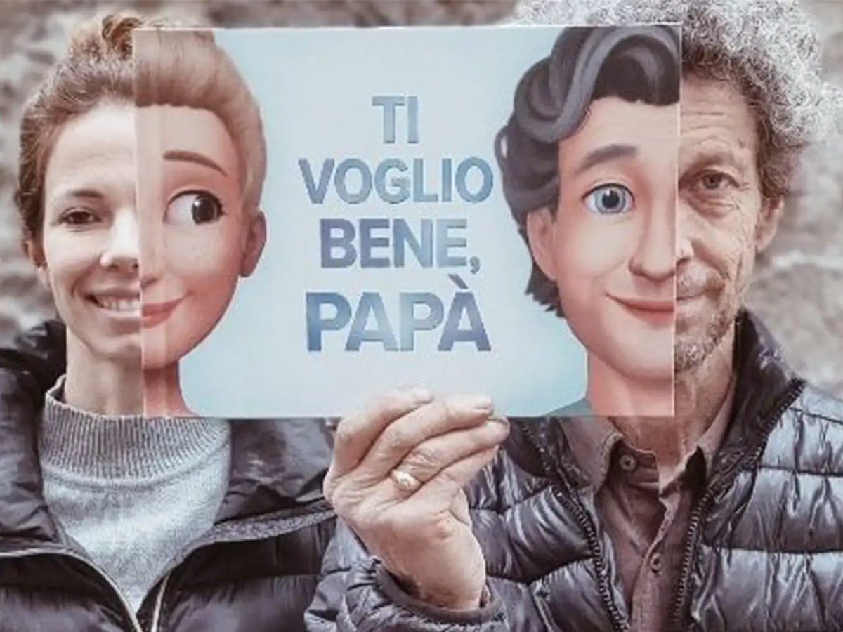 Una figlia con Papa giocando con il miglior libro personalizzato della festa del Papa.