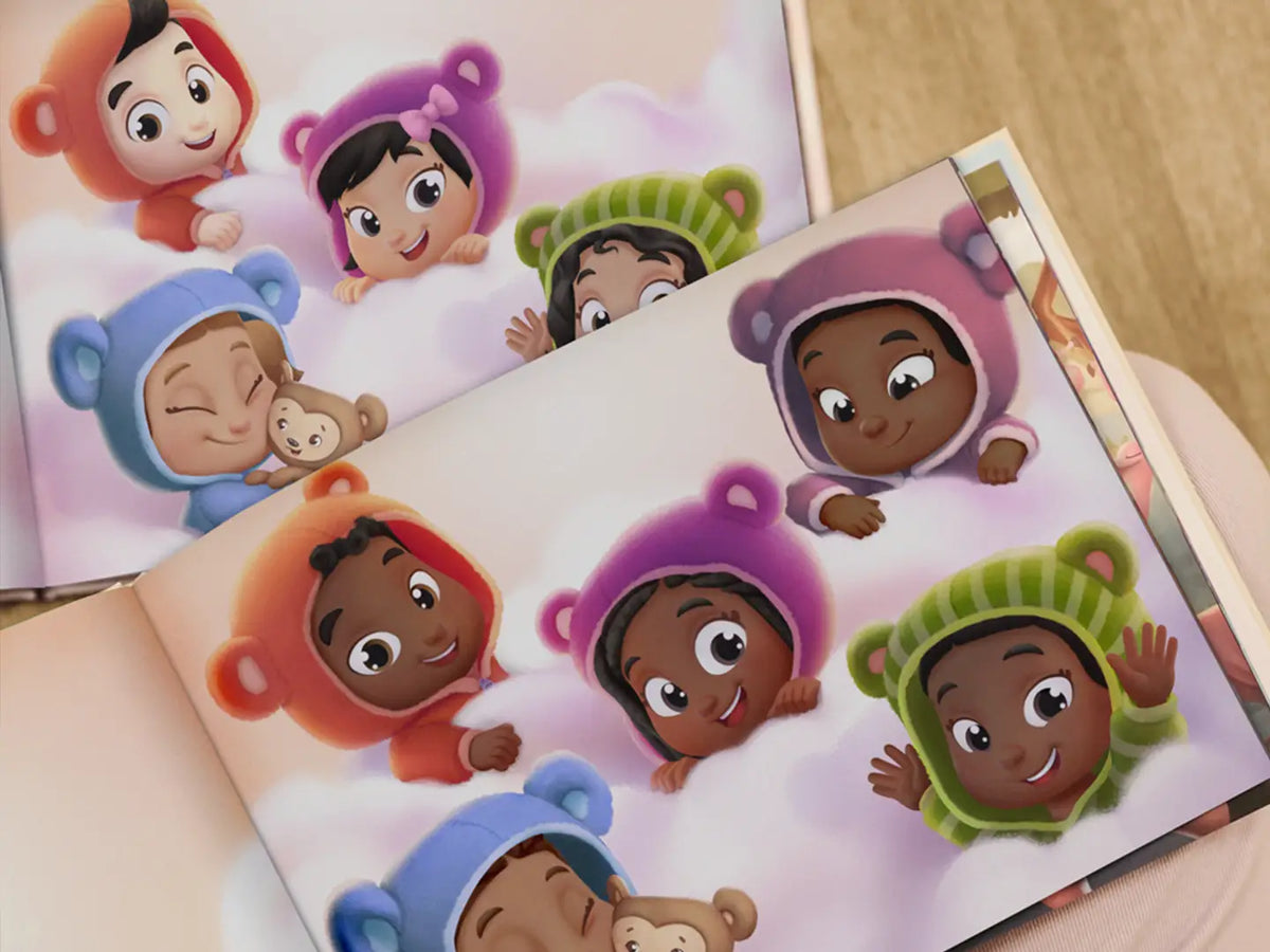 Ogni bambino è personalizzato in questo libro personalizzato per cinque bambini, un regalo davvero unico per una famiglia con cinque bambini.