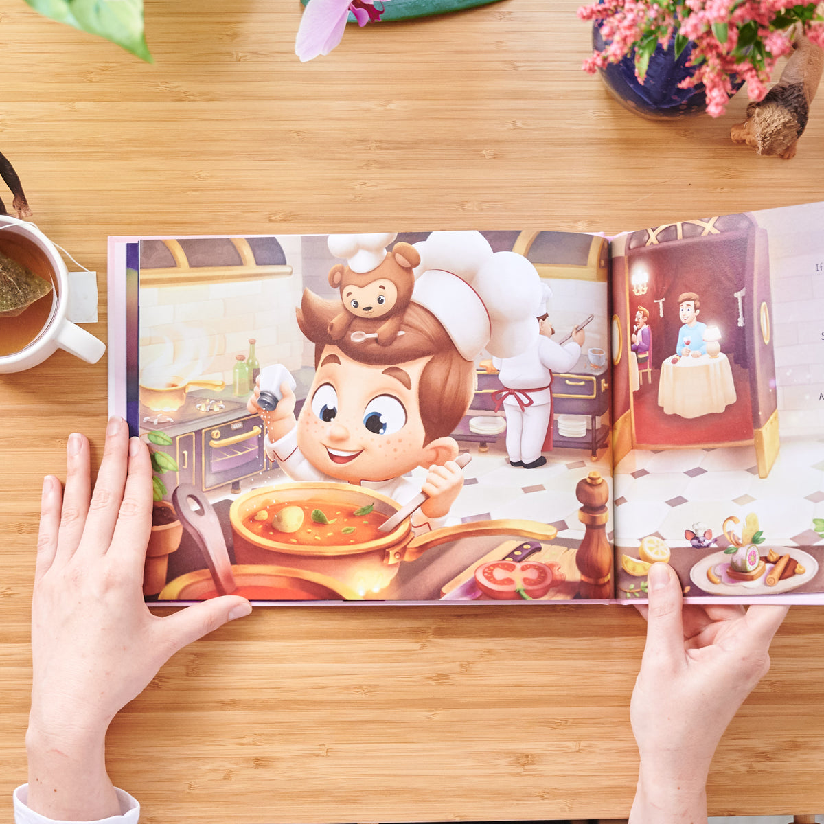 Fare la cucina e una storia di questo libro personalizzato per la Mamma.