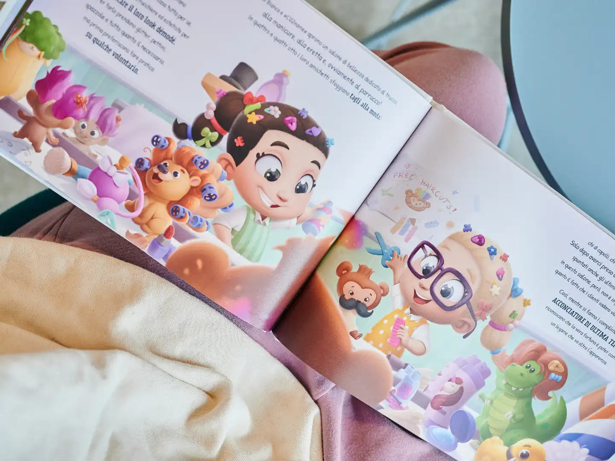Carina illustrazione dal libro personalizzato per fratelli soli in casa.