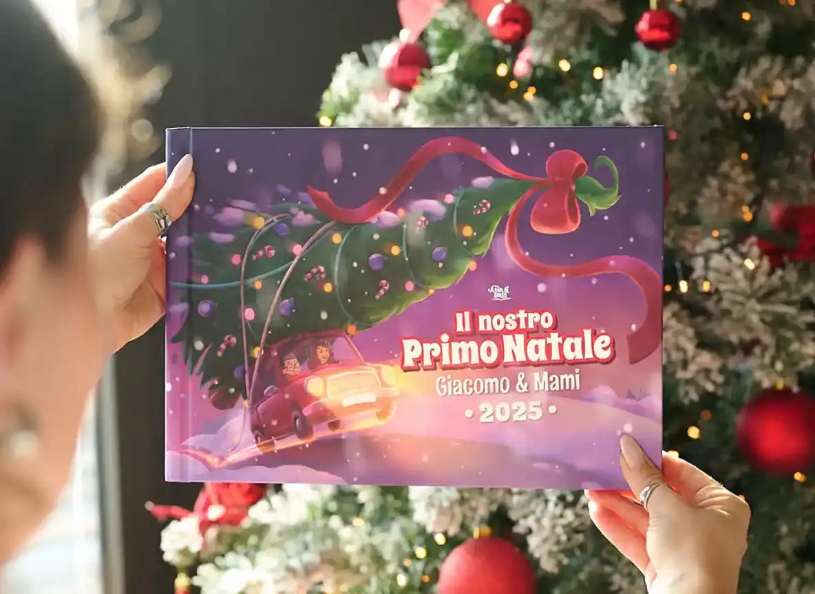 Libro personalizzato “Il nostro Primo Natale 2025” con Giacomo & Mami – regalo natalizio per mamme e bambini nel 2025.