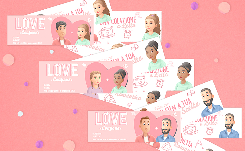 Coupon d'amore personalizzati da Urrà Eroi.