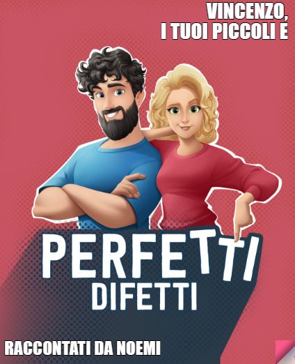 La copertina del libro personalizzato Perfetti difetti da Urrà Eroi.