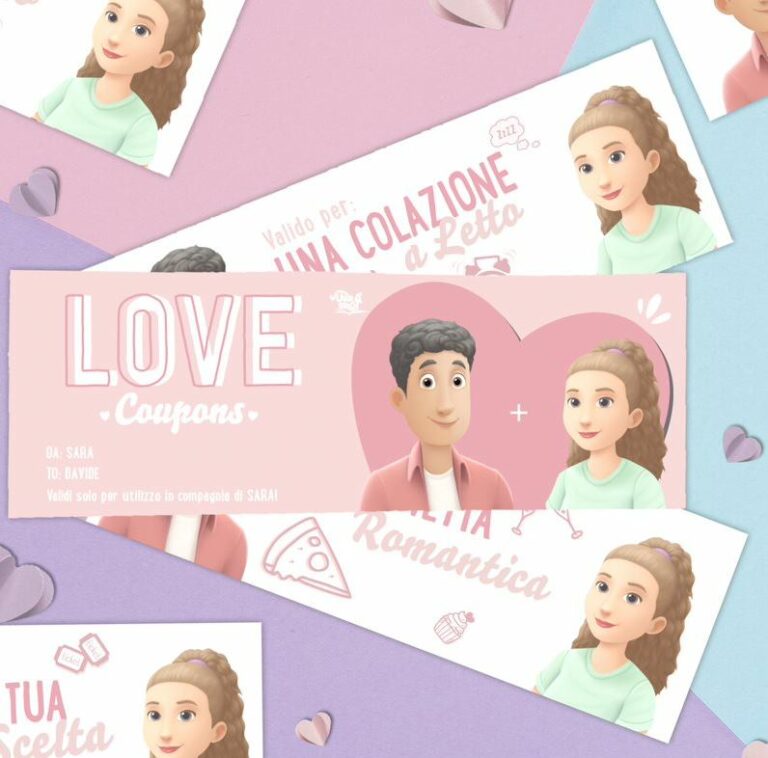 L'immagine mostra molti Love coupon personalizzati.