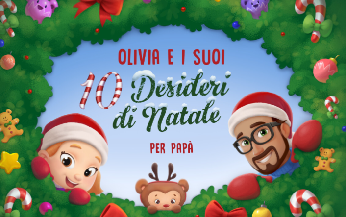 La copertina del regalo di Natale personalizzato per papà e bambino